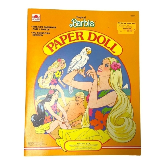NWT Vintage 1986 A Golden Book Tropical Barbie Paper Doll Book - Picture 1 of 7